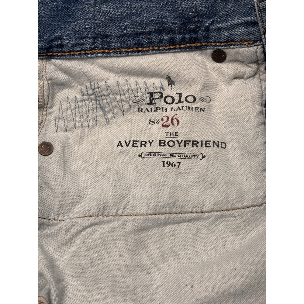 Polo Ralph Lauren Womens 26 Avery Boyfriend Blue Jeans Cottagecore Patchwork - Picture 6 of 13